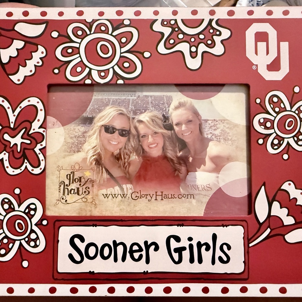 Sooner Girls Red Floral OU Picture Frame